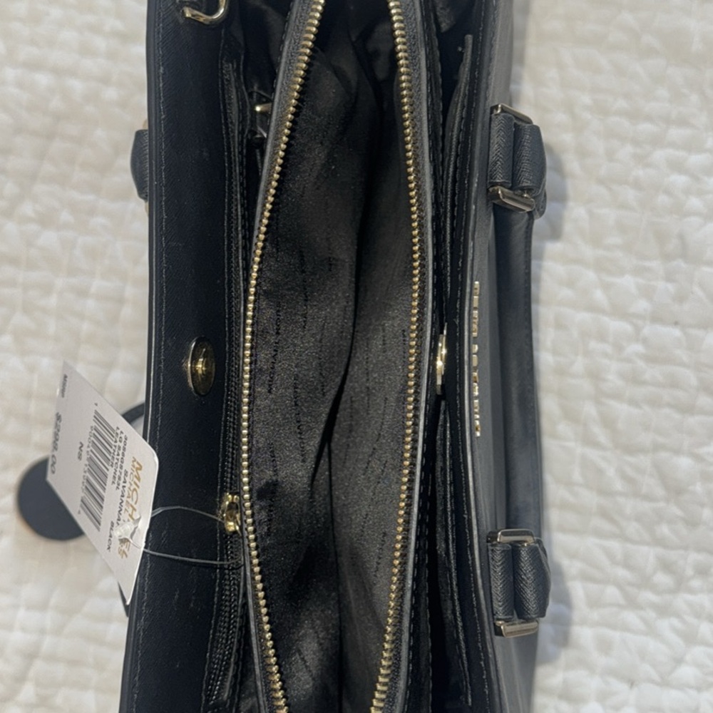 Michael Kors Black Satchel with Gold Accents - Picture 4 of 6